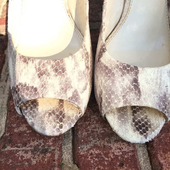 FRANCO santo “Snakeskin”  Peeptoe High Heel PumpsSize 8.5 - Picture 10 of 13